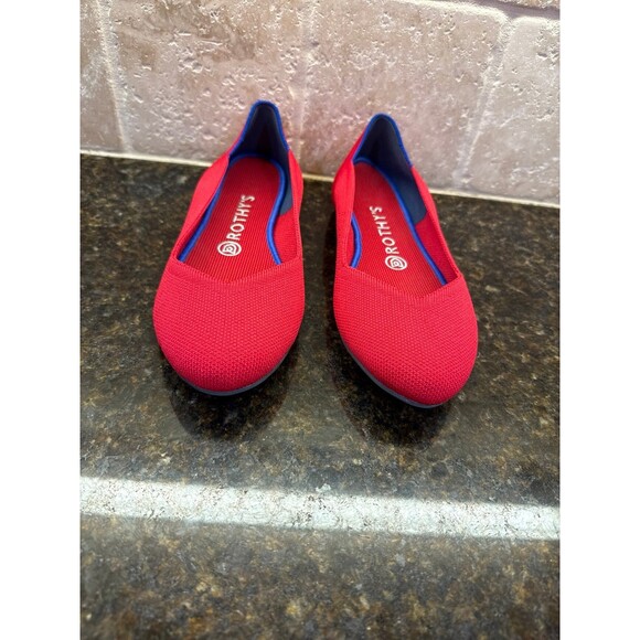Rothy’s The Round Toe Flat Bright Red Size 9.5 EUC - Picture 4 of 9